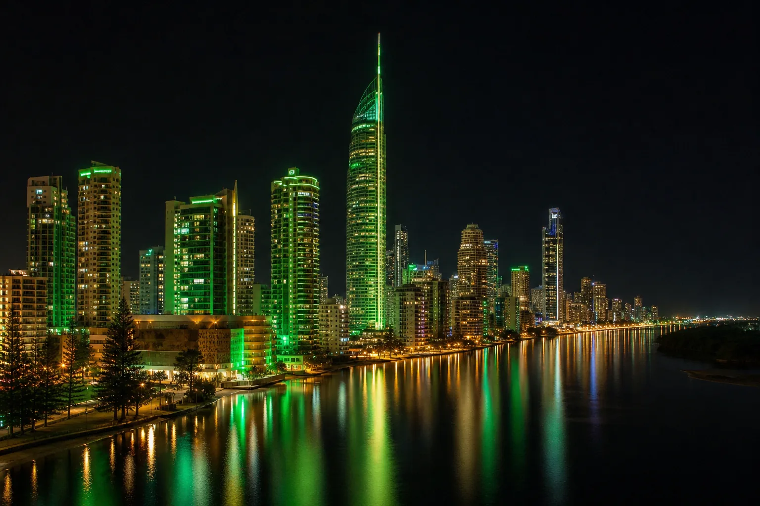 Editorial city guide graphic for Lightning Link Casino readers in Gold Coast, QLD